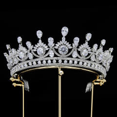 Delicate zircon bride crown headdress metal plating Korean-style diamond crown wedding