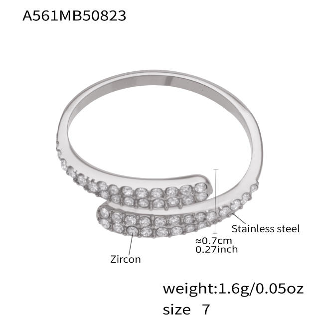 Real gold plated diamond stainless steel rings