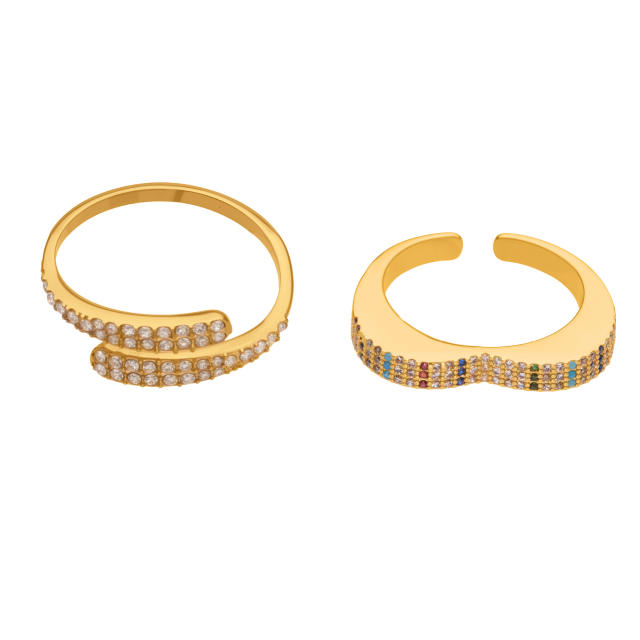 Real gold plated diamond stainless steel rings