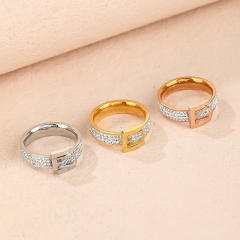 Decorative Belt Ring Light Luxury stainless steel rings