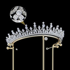 Zircon Bridal Crown Tiara Metal Electroplating Korean Style Diamond Crown Wedding Hair Accessories