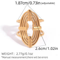 Creative geometric oval stainless steel rings