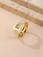 Decorative Belt Ring Light Luxury stainless steel rings