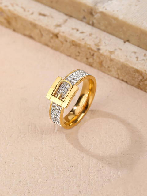 Decorative Belt Ring Light Luxury stainless steel rings