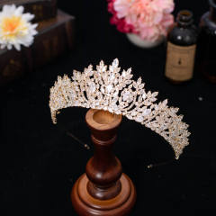 Delicate zircon bride crown headdress metal plating diamond crown wedding hair accessories