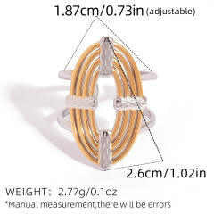 Creative geometric oval stainless steel rings