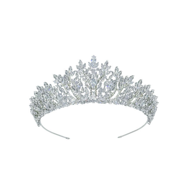 Delicate zircon bride crown headdress metal plating diamond crown wedding hair accessories