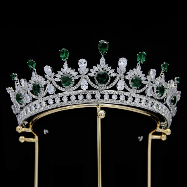 Delicate zircon bride crown headdress metal plating Korean-style diamond crown wedding