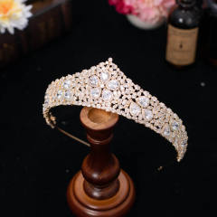 Zircon bride crown headdress baroque banquet Korean style diamond crown wedding
