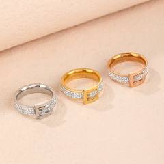 Decorative Belt Ring Light Luxury stainless steel rings