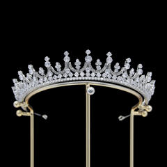 Zircon Bridal Crown Tiara Metal Electroplating Korean Style Diamond Crown Wedding Hair Accessories