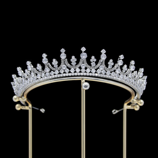 Zircon Bridal Crown Tiara Metal Electroplating Korean Style Diamond Crown Wedding Hair Accessories