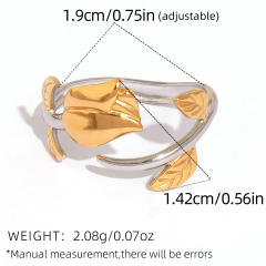 Romantic rose flower stainless steel rings