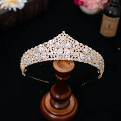 Zircon bride crown headdress baroque banquet Korean style diamond crown wedding