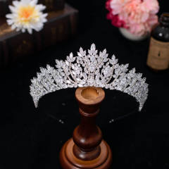 Delicate zircon bride crown headdress metal plating diamond crown wedding hair accessories