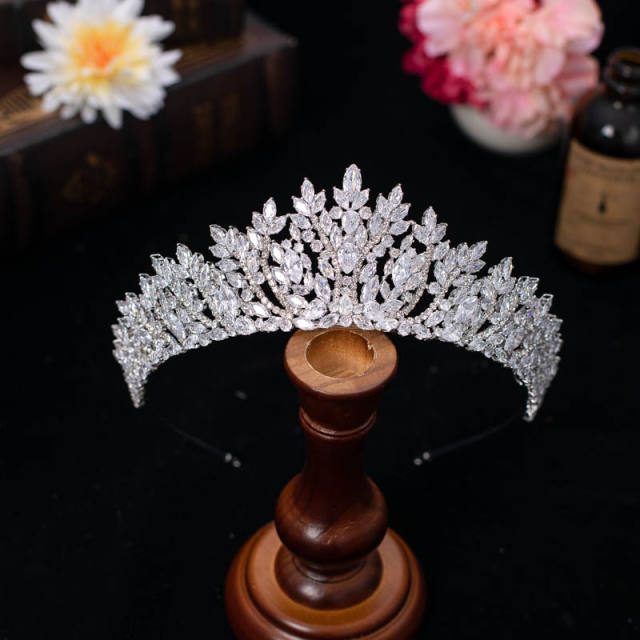 Delicate zircon bride crown headdress metal plating diamond crown wedding hair accessories