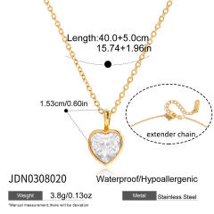18KG dainty stainless steel necklace diamond necklace