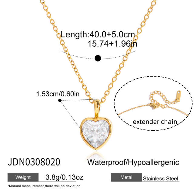 18KG dainty stainless steel necklace diamond necklace