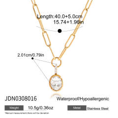 18KG dainty stainless steel necklace diamond necklace