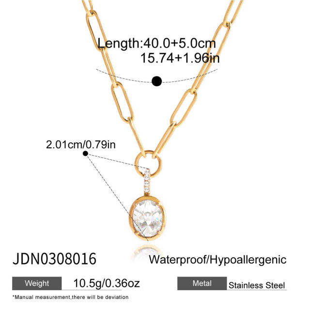 18KG dainty stainless steel necklace diamond necklace