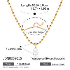 18KG dainty stainless steel necklace diamond necklace