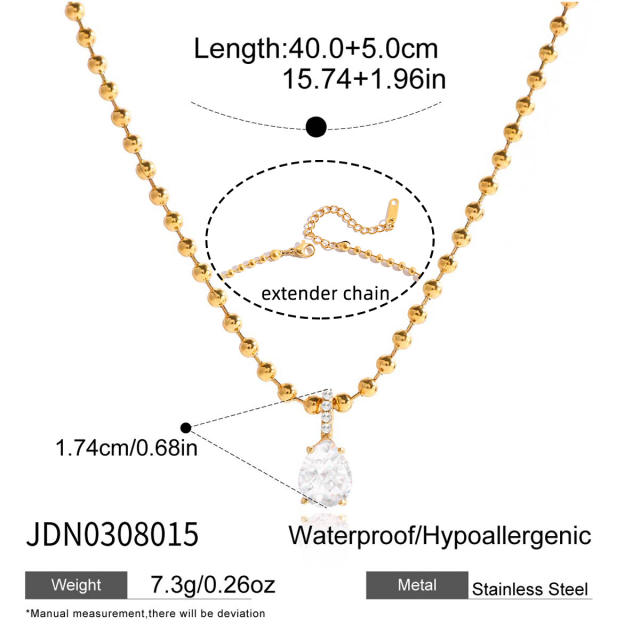 18KG dainty stainless steel necklace diamond necklace