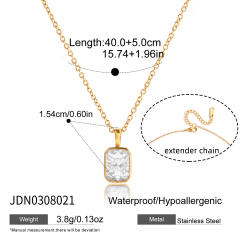 18KG dainty stainless steel necklace diamond necklace