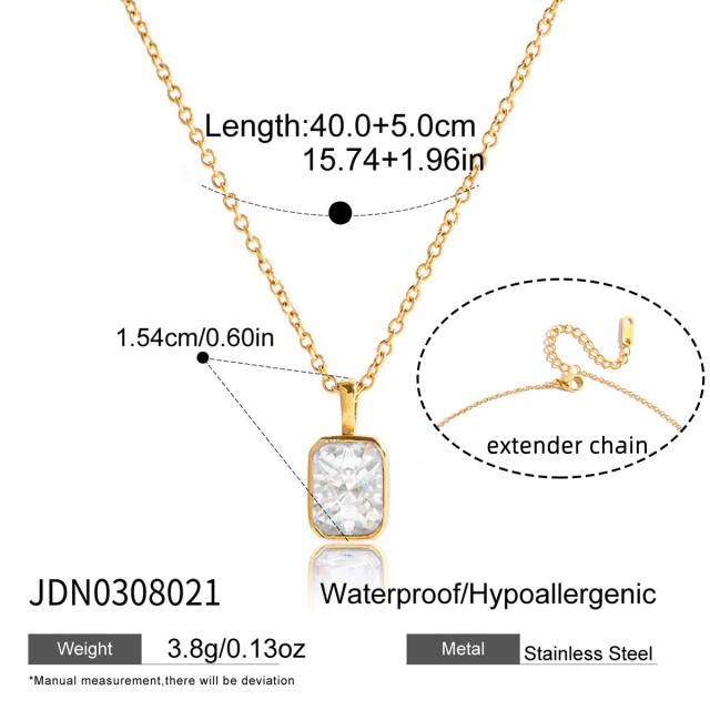 18KG dainty stainless steel necklace diamond necklace