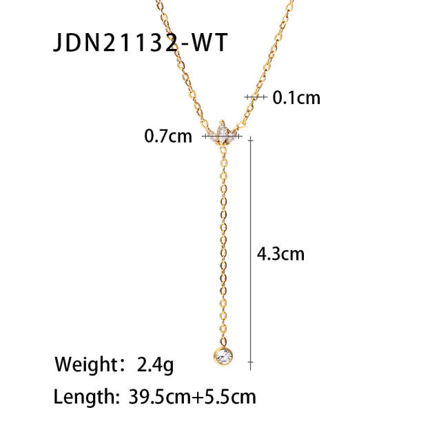 18KG dainty stainless steel necklace diamond necklace