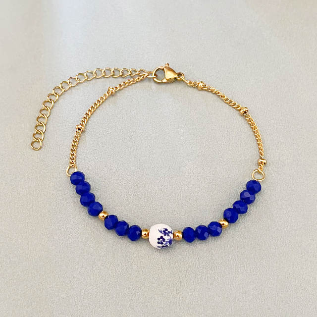 Hot sale boho colorful bead Ceramic beads bracelet for women