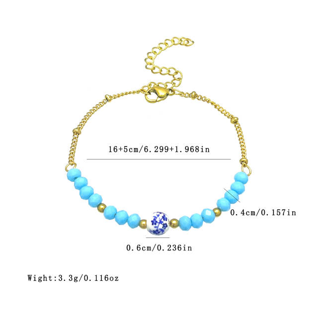 Hot sale boho colorful bead Ceramic beads bracelet for women