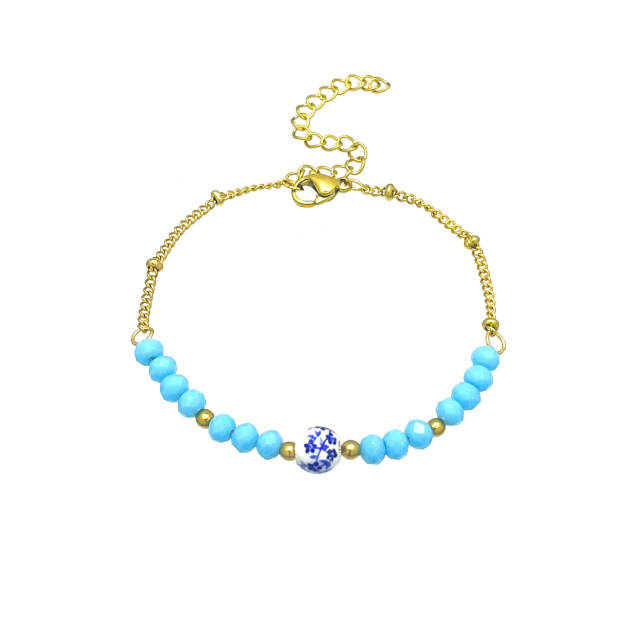 Hot sale boho colorful bead Ceramic beads bracelet for women