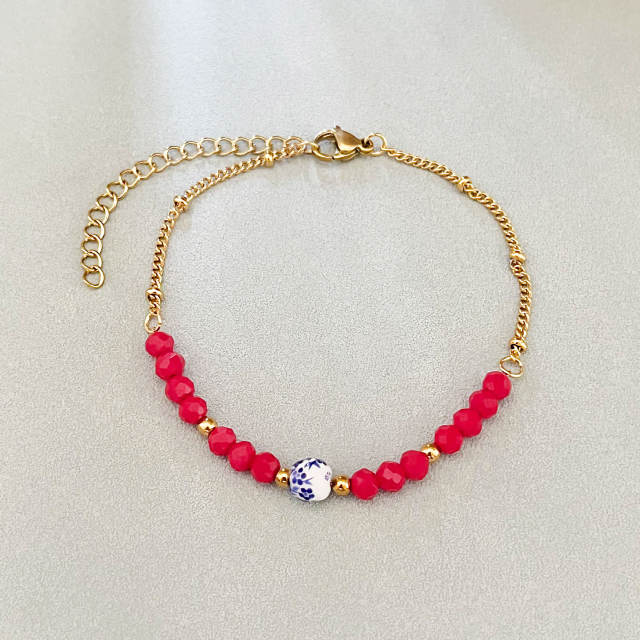Hot sale boho colorful bead Ceramic beads bracelet for women