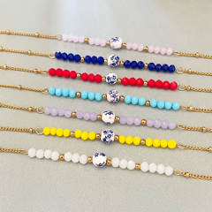Hot sale boho colorful bead Ceramic beads bracelet for women