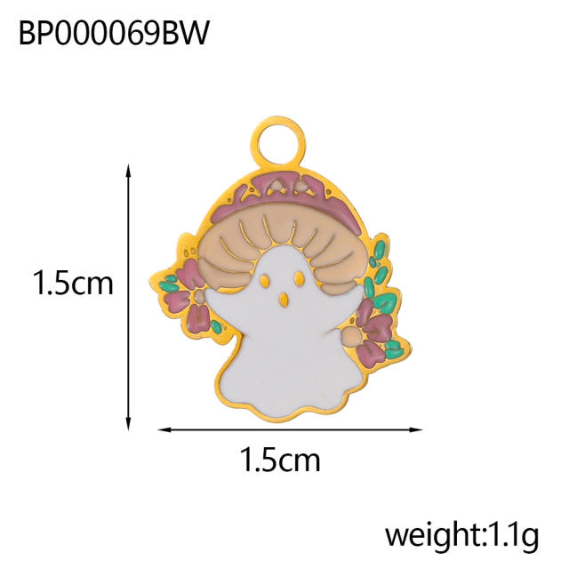 Halloween accessory Bracelet Necklace Earrings Stainless Steel enamel diy charm pendant