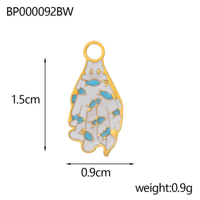 Halloween accessory Bracelet Necklace Earrings Stainless Steel enamel diy charm pendant