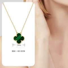 15MM classic single clover pendant stainless steel necklace for women