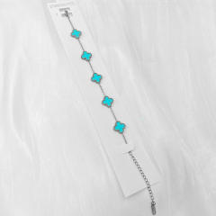 13mm high quality non-fading stainless steel four-leaf clover bracelet for women