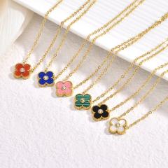 13MM Four-leaf Clover Diamond Necklace stainless steel necklace for women
