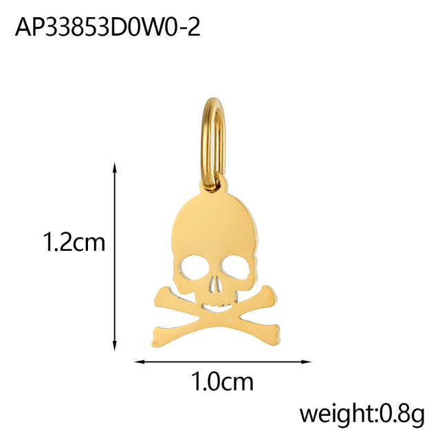 Halloween Jewelry New Stainless Steel Skull Pendant Earrings Necklace Pendant Accessories Wholesale
