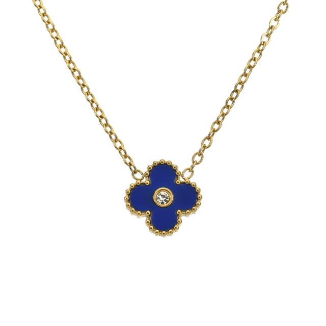 13MM Four-leaf Clover Diamond Necklace stainless steel necklace for women