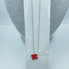 15MM classic single clover pendant stainless steel necklace for women