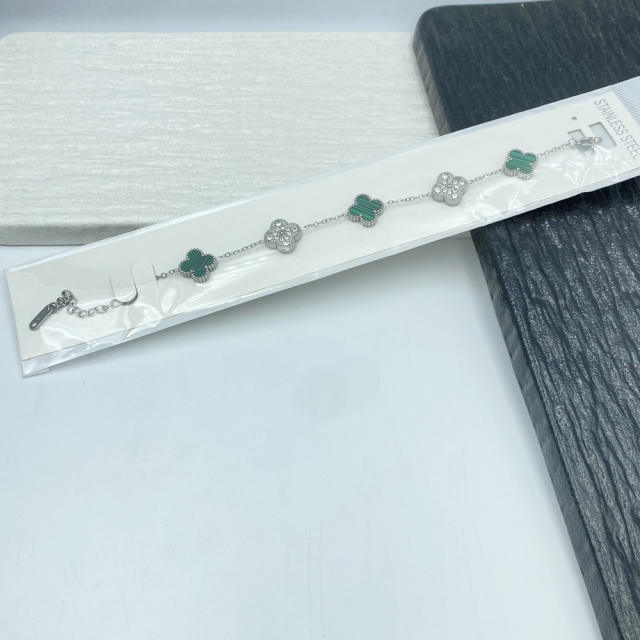 13MM four-leaf clover bracelet stainless steel bracelet for women
