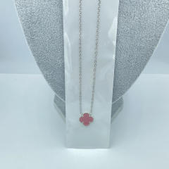 15MM classic single clover pendant stainless steel necklace for women
