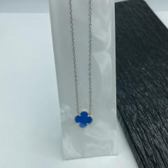 15MM classic single clover pendant stainless steel necklace for women