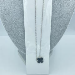 15MM classic single clover pendant stainless steel necklace for women