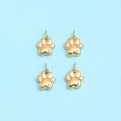 4pcs/set Sweet Cat's Paw stainless steel pendant diy charm