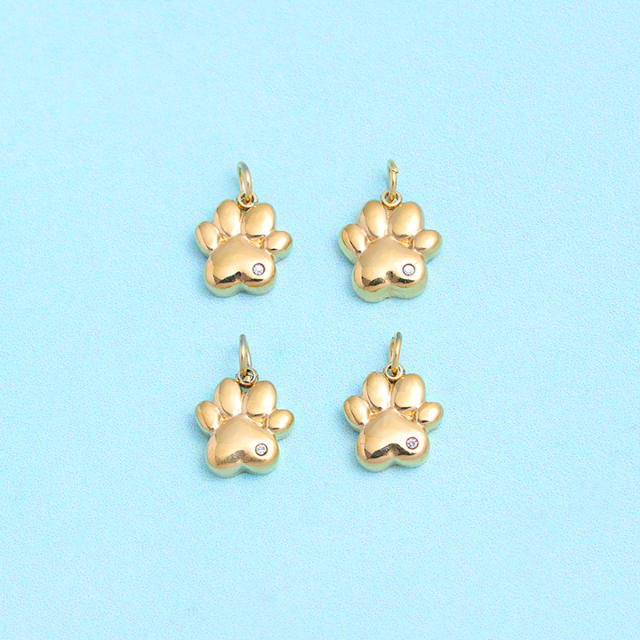 4pcs/set Sweet Cat's Paw stainless steel pendant diy charm