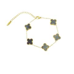 13mm high quality non-fading stainless steel four-leaf clover bracelet for women