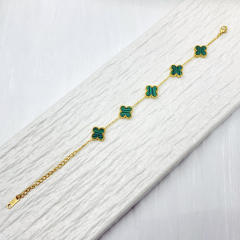 13mm high quality non-fading stainless steel four-leaf clover bracelet for women